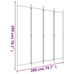 Romdeler Med 4 Paneler Brun 200X200 Cm Stoff