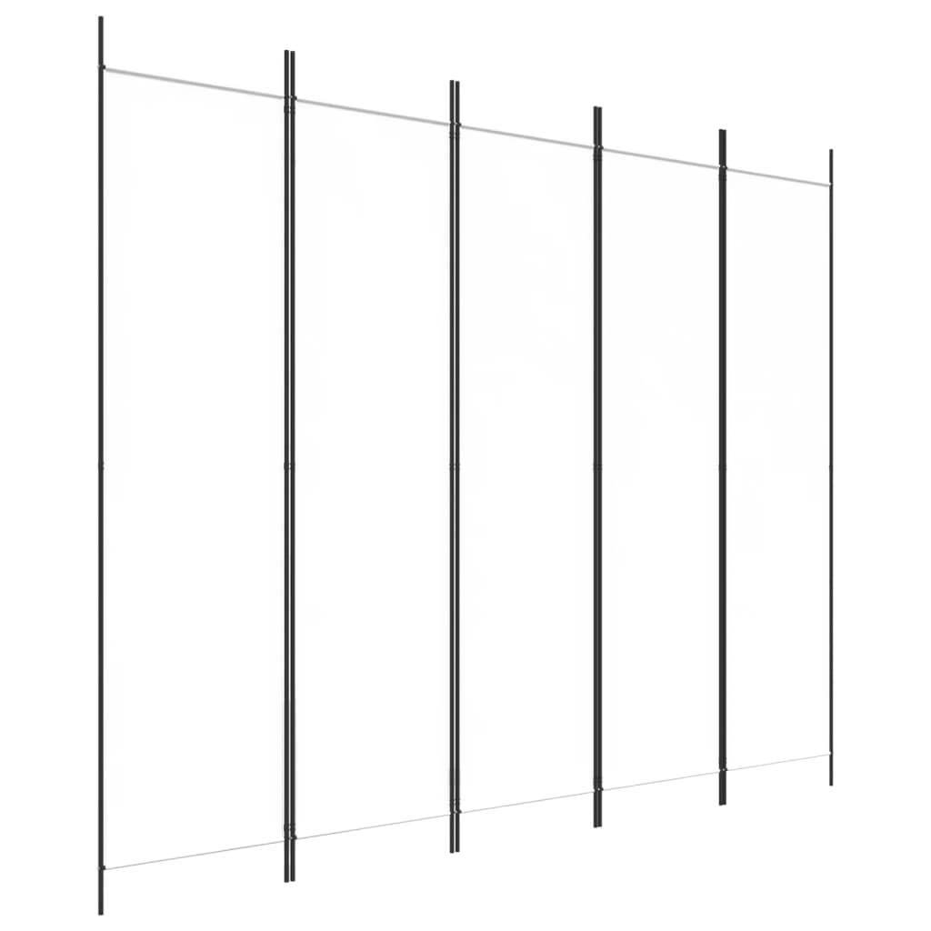 Romdeler Med 5 Paneler Hvit 250X200 Cm Stoff