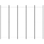Romdeler Med 5 Paneler Hvit 250X200 Cm Stoff