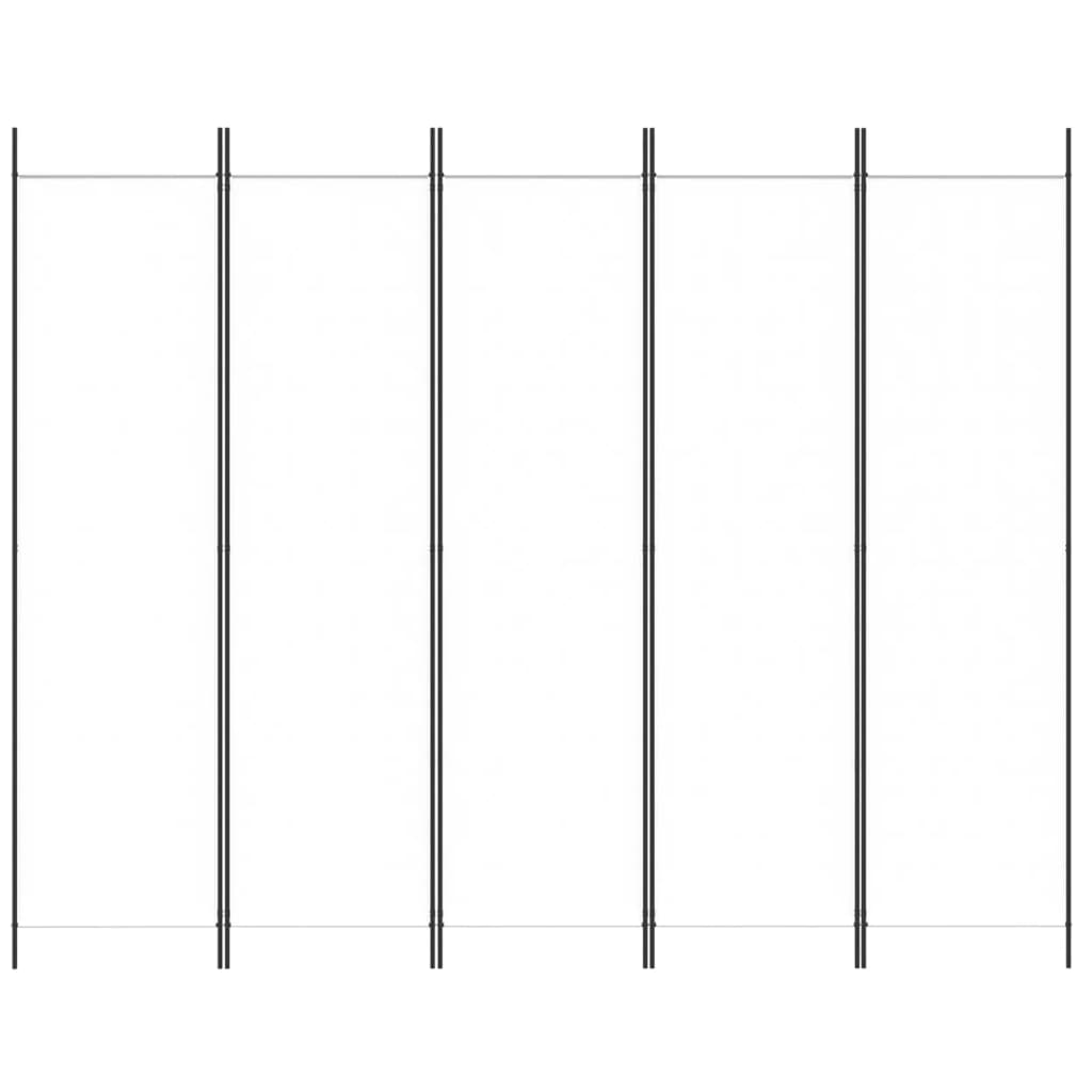 Romdeler Med 5 Paneler Hvit 250X200 Cm Stoff