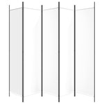 Romdeler Med 5 Paneler Hvit 250X200 Cm Stoff