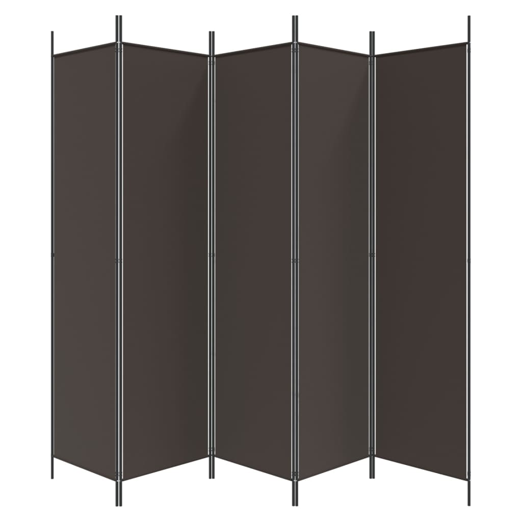Romdeler 5 Paneler Brun 250X200 Cm Stoff