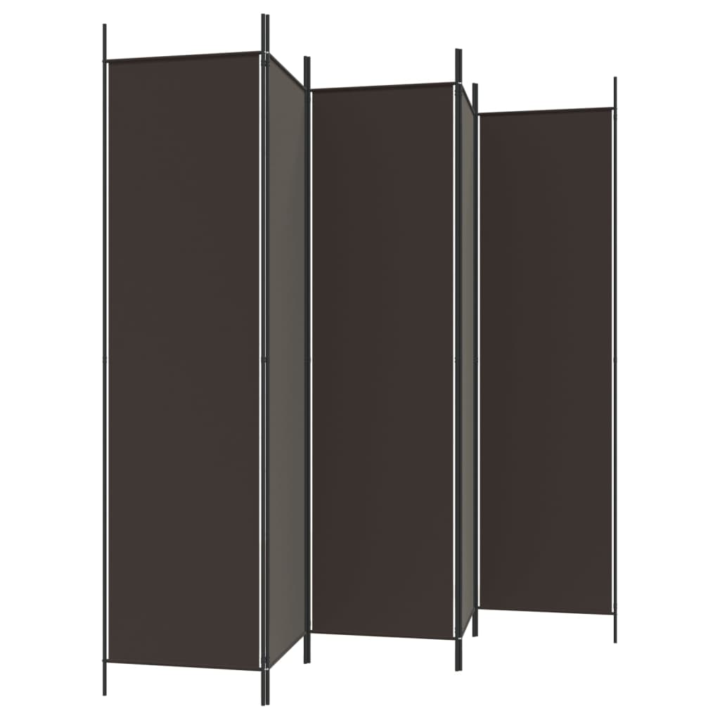 Romdeler 5 Paneler Brun 250X200 Cm Stoff