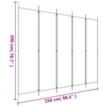 Romdeler Med 5 Paneler Antrasitt 250X200 Cm Stoff