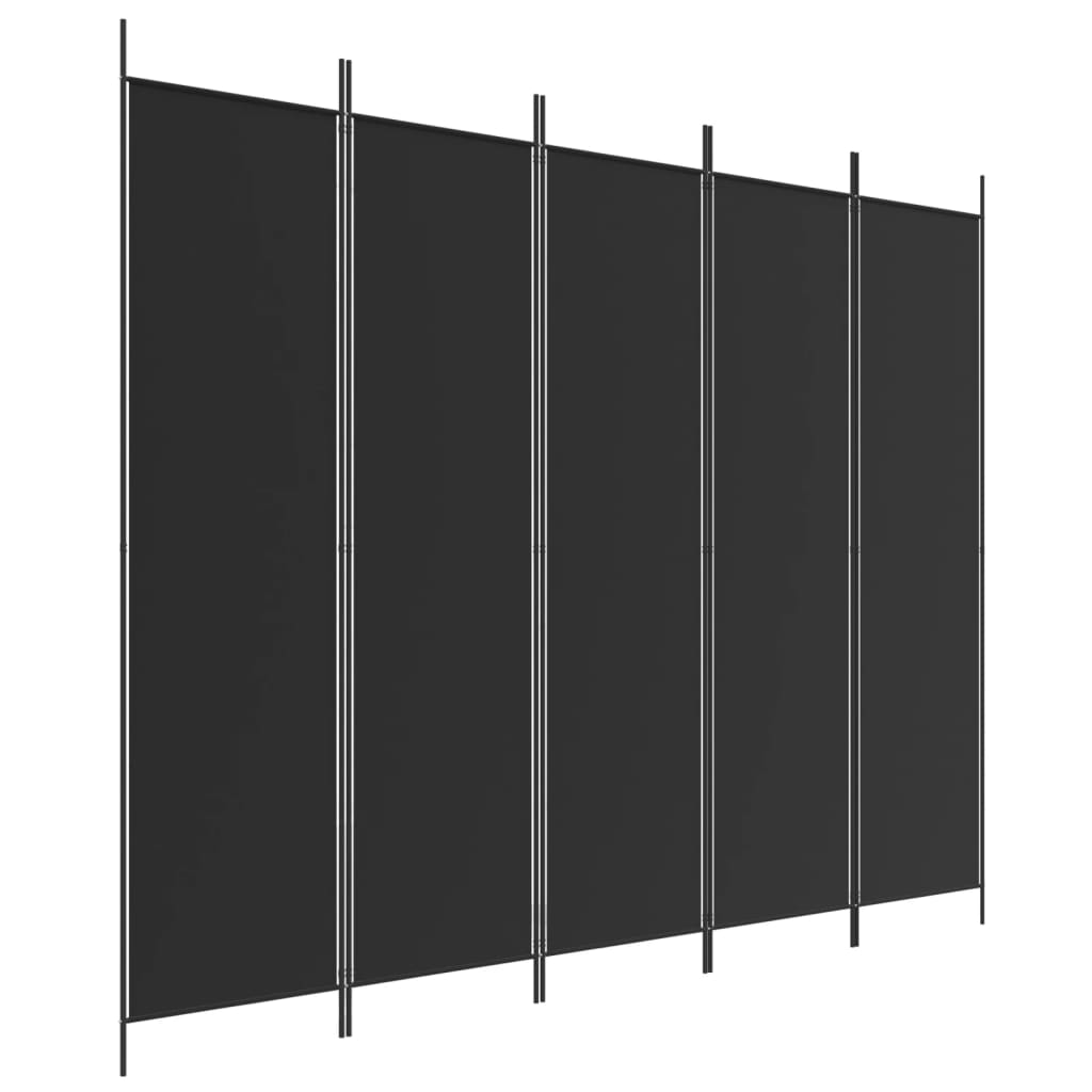 Romdeler 5 Paneler Svart 250X200 Cm Stoff