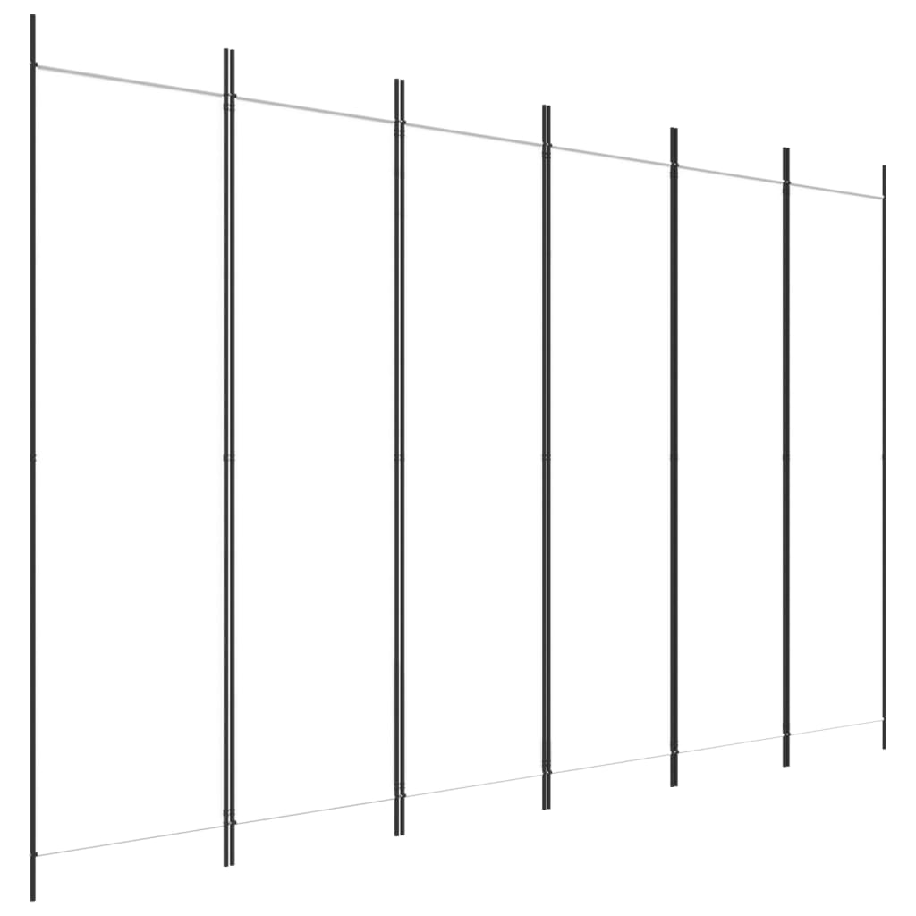 Romdeler 6 Paneler Hvit 300X200 Cm Stoff