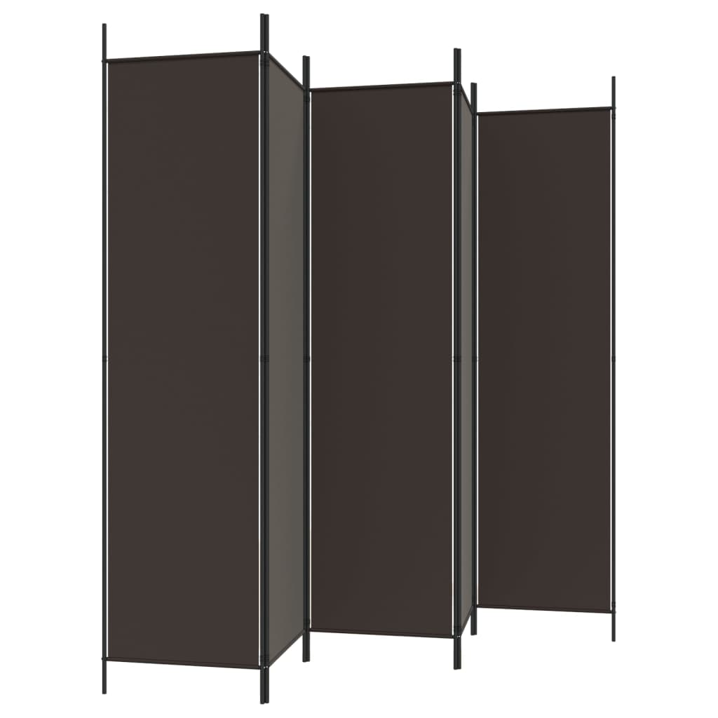 Romdeler 6 Paneler Brun 300X200 Cm Stoff