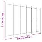Romdeler 6 Paneler Brun 300X200 Cm Stoff