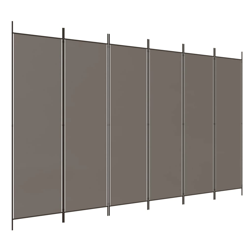 Romdeler Med 6 Paneler Antrasitt 300X200 Cm Stoff