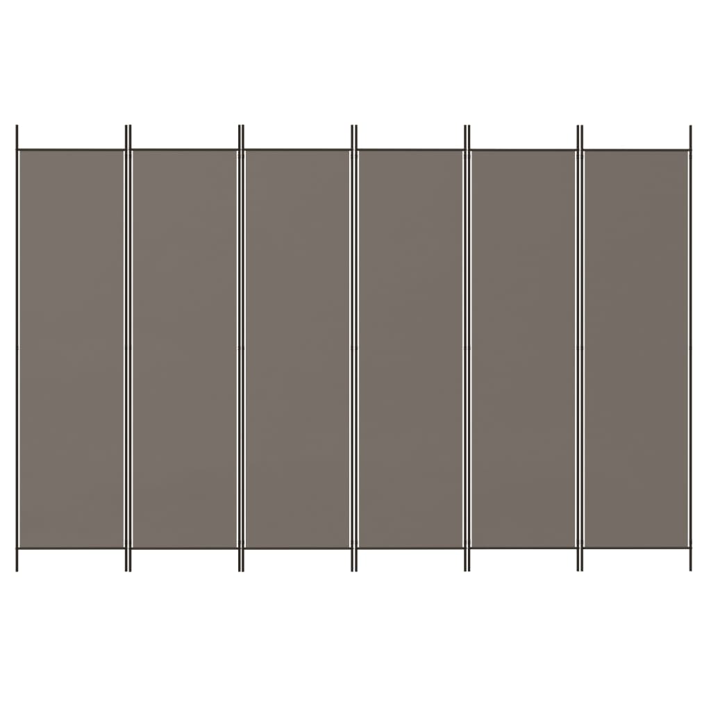 Romdeler Med 6 Paneler Antrasitt 300X200 Cm Stoff