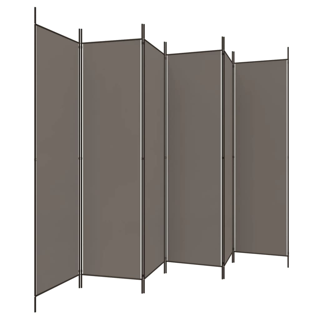 Romdeler Med 6 Paneler Antrasitt 300X200 Cm Stoff
