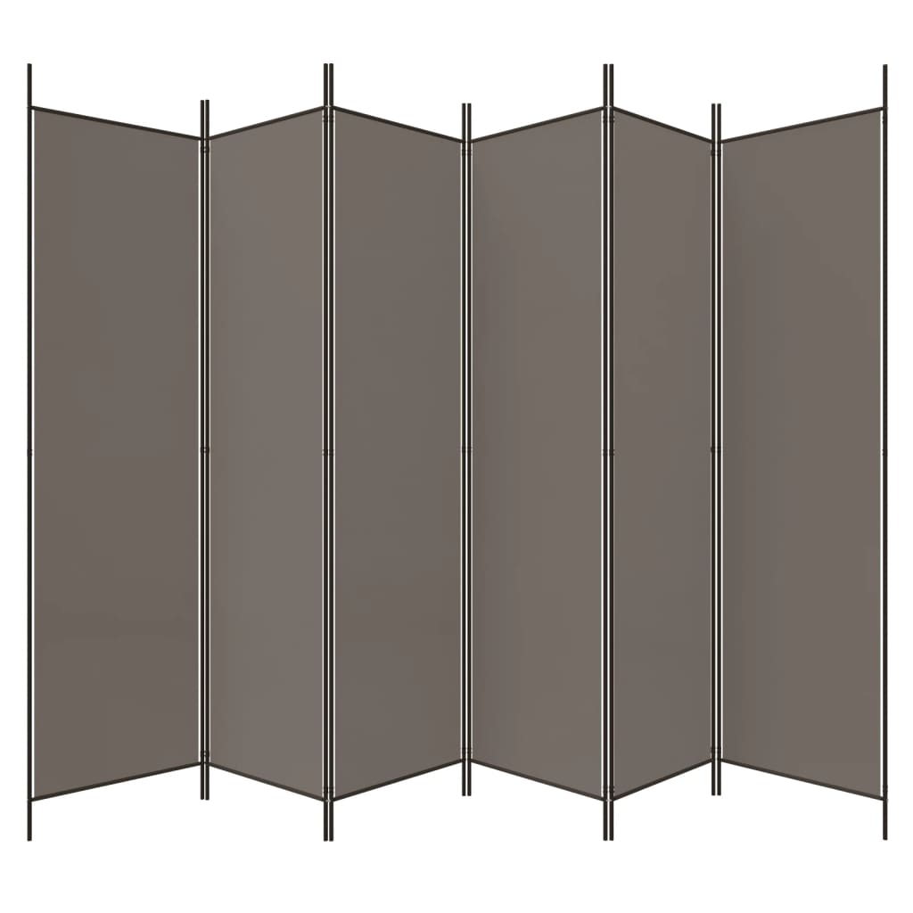 Romdeler Med 6 Paneler Antrasitt 300X200 Cm Stoff