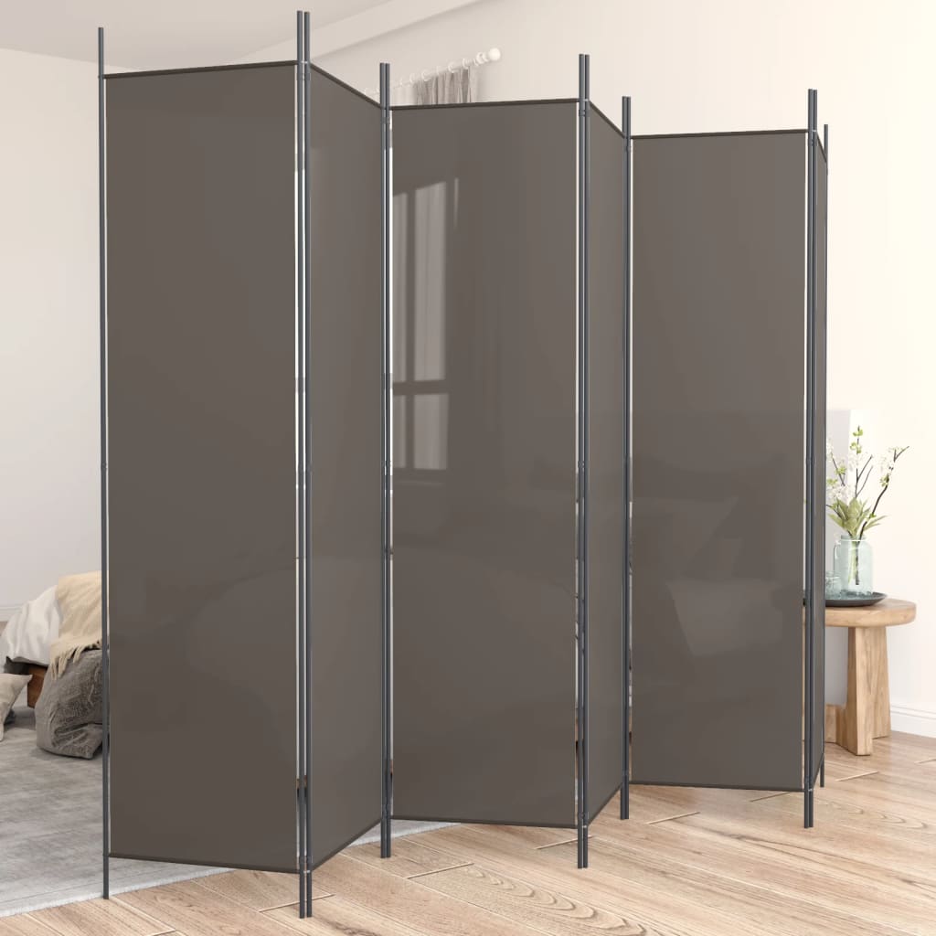Romdeler Med 6 Paneler Antrasitt 300X200 Cm Stoff