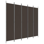 Romdeler 5 Paneler Brun 250X220 Cm Stoff