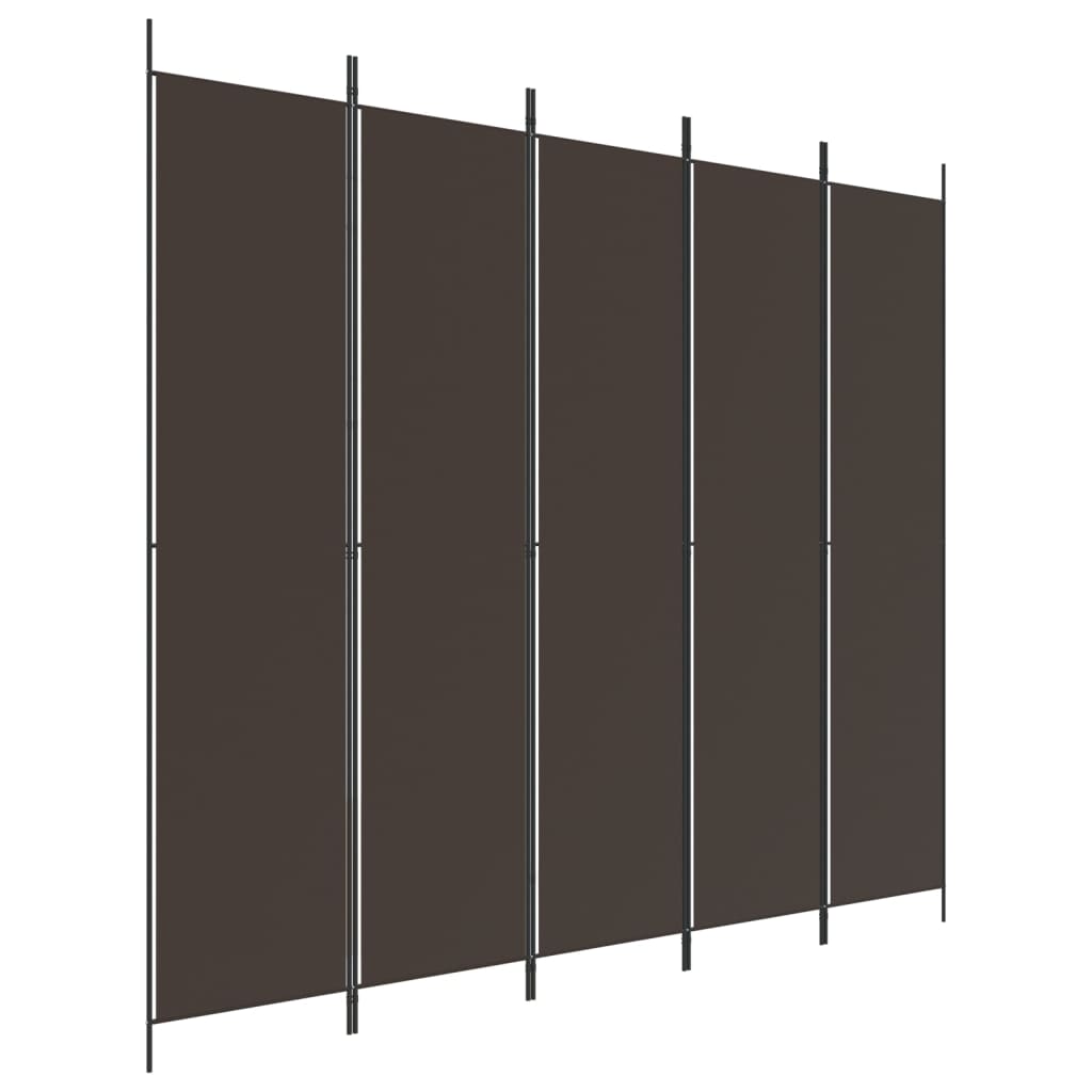 Romdeler 5 Paneler Brun 250X220 Cm Stoff