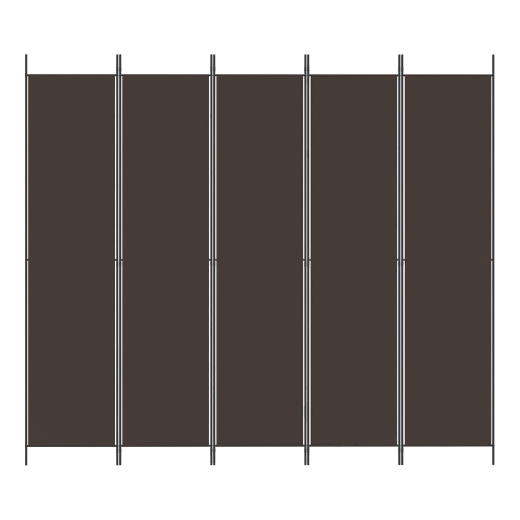 Romdeler 5 Paneler Brun 250X220 Cm Stoff