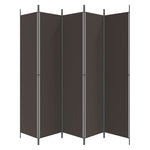 Romdeler 5 Paneler Brun 250X220 Cm Stoff