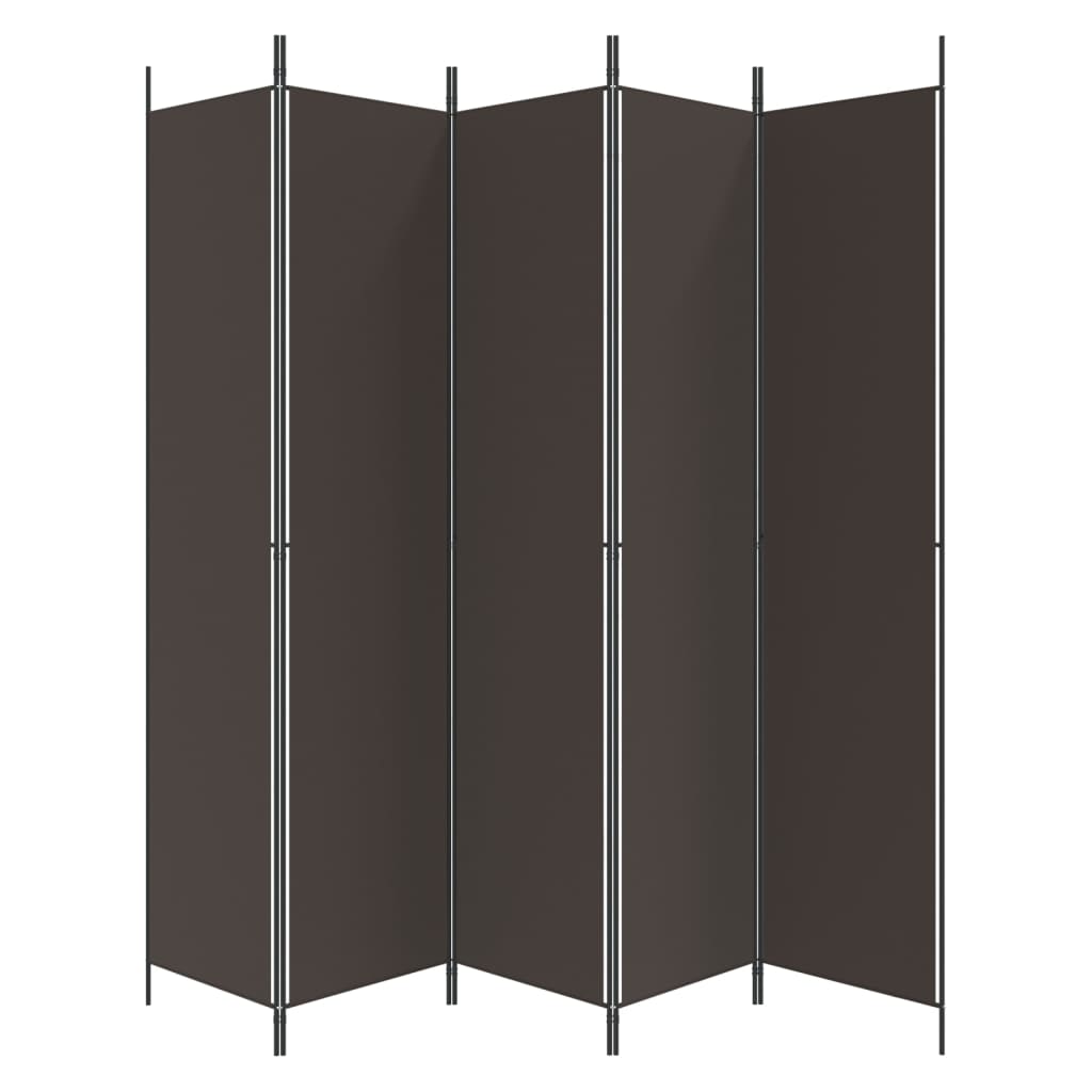 Romdeler 5 Paneler Brun 250X220 Cm Stoff