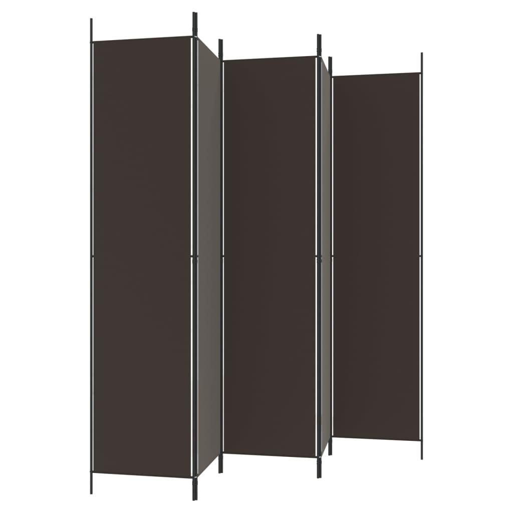 Romdeler 5 Paneler Brun 250X220 Cm Stoff