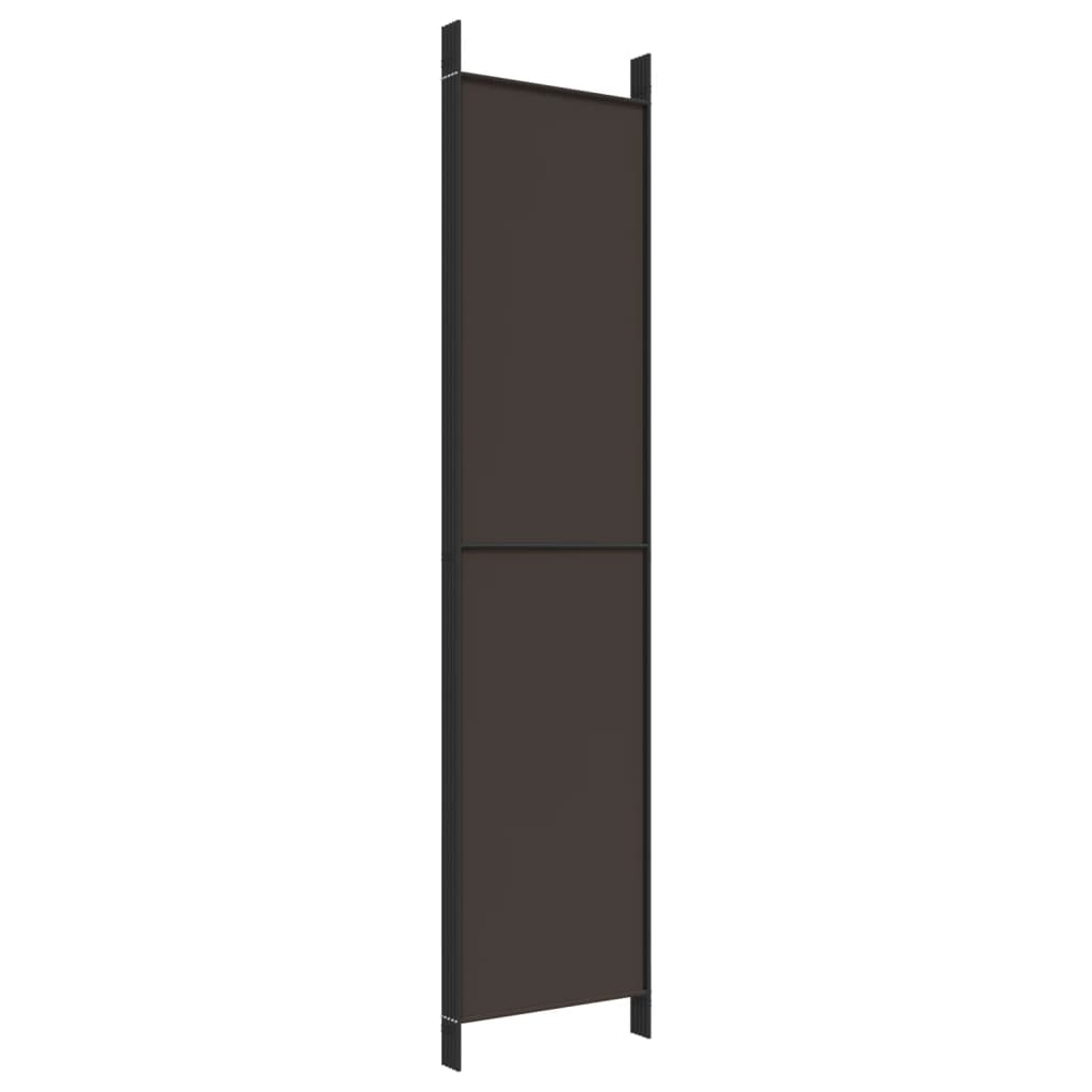 Romdeler 5 Paneler Brun 250X220 Cm Stoff