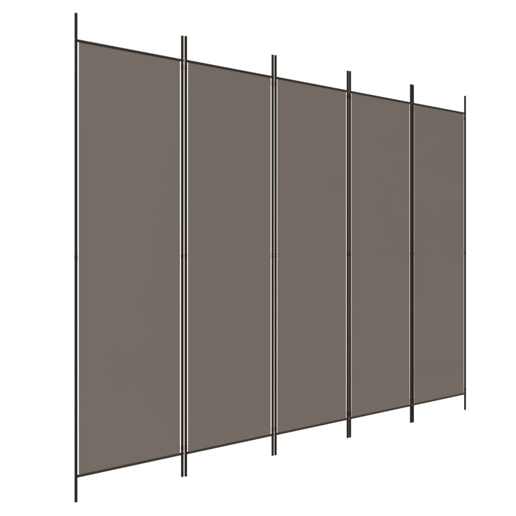 Romdeler Med 5 Paneler Antrasitt 250X220 Cm Stoff