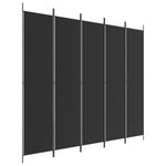 Romdeler 5 Paneler Svart 250X220 Cm Stoff