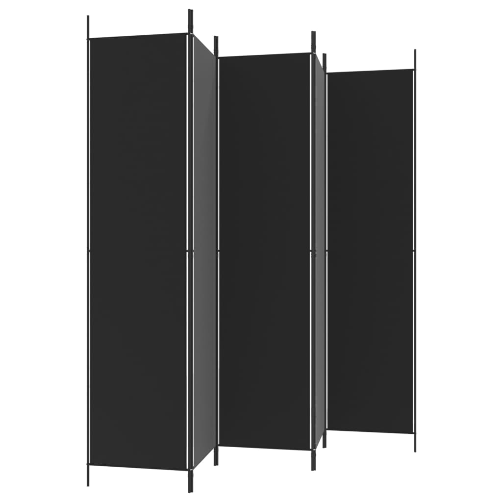 Romdeler 5 Paneler Svart 250X220 Cm Stoff