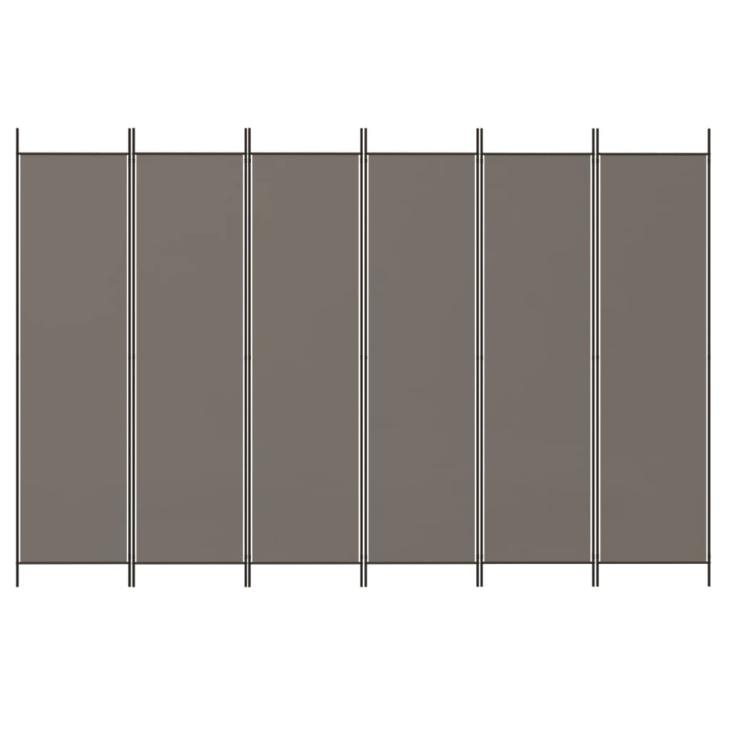 Romdeler Med 6 Paneler Antrasitt 300X220 Cm Stoff