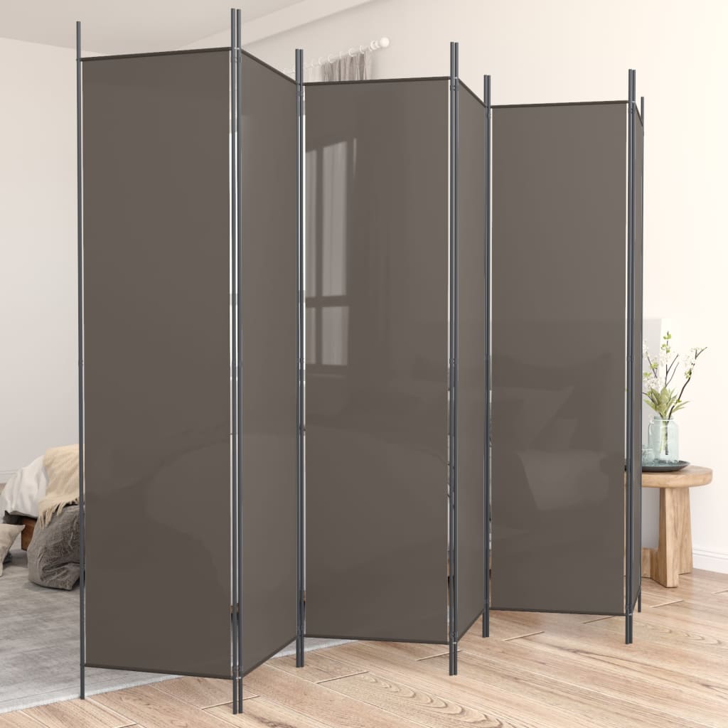 Romdeler Med 6 Paneler Antrasitt 300X220 Cm Stoff