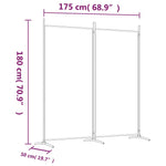 Romdeler Med 2 Paneler Hvit 175X180 Cm Stoff