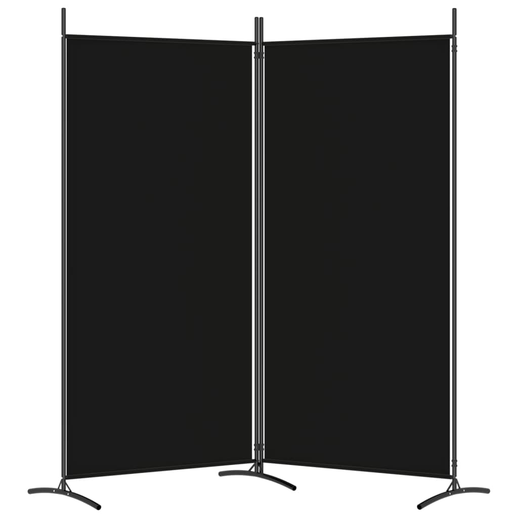 Romdeler Med 2 Paneler Svart 175X180 Cm Stoff