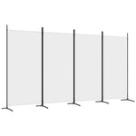 Romdeler 4 Paneler Hvit 346X180 Cm Stoff