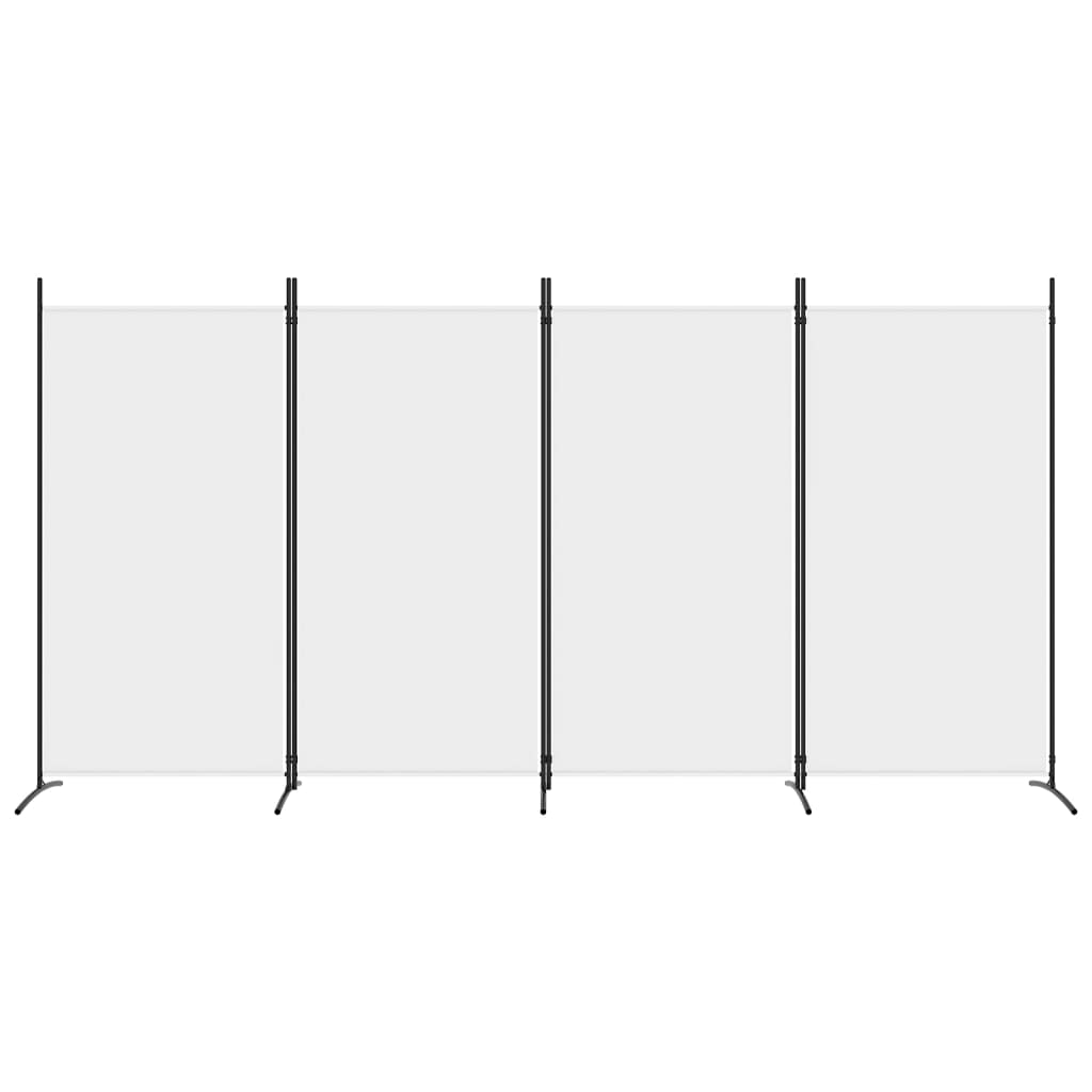 Romdeler 4 Paneler Hvit 346X180 Cm Stoff