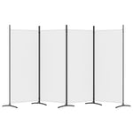 Romdeler 4 Paneler Hvit 346X180 Cm Stoff