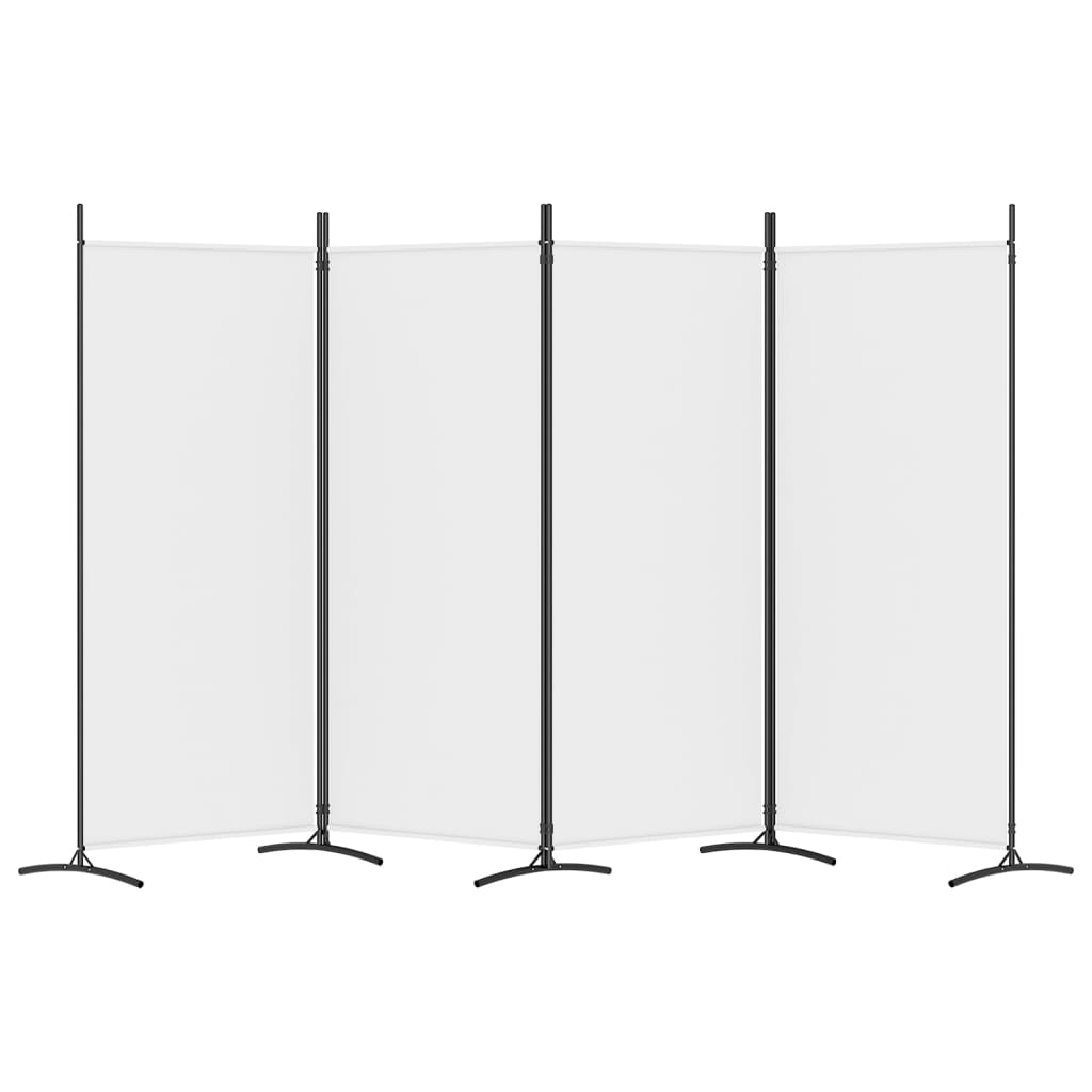 Romdeler 4 Paneler Hvit 346X180 Cm Stoff