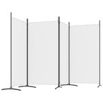Romdeler 4 Paneler Hvit 346X180 Cm Stoff