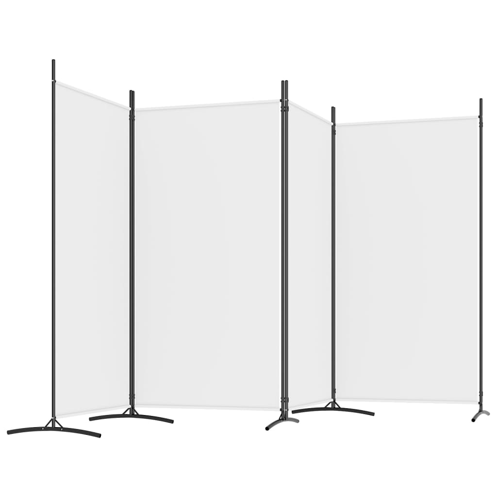 Romdeler 4 Paneler Hvit 346X180 Cm Stoff