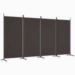 Romdeler 4 Paneler Brun 346X180 Cm Stoff