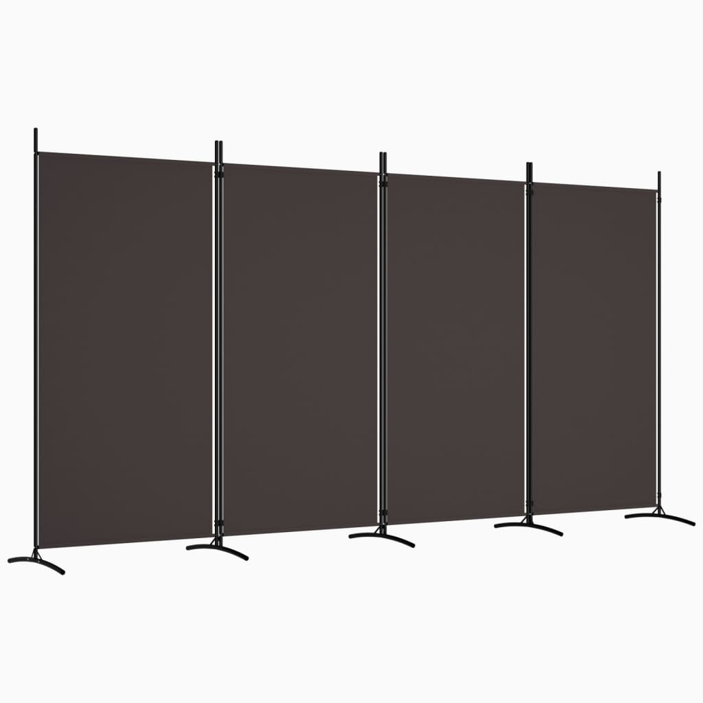 Romdeler 4 Paneler Brun 346X180 Cm Stoff