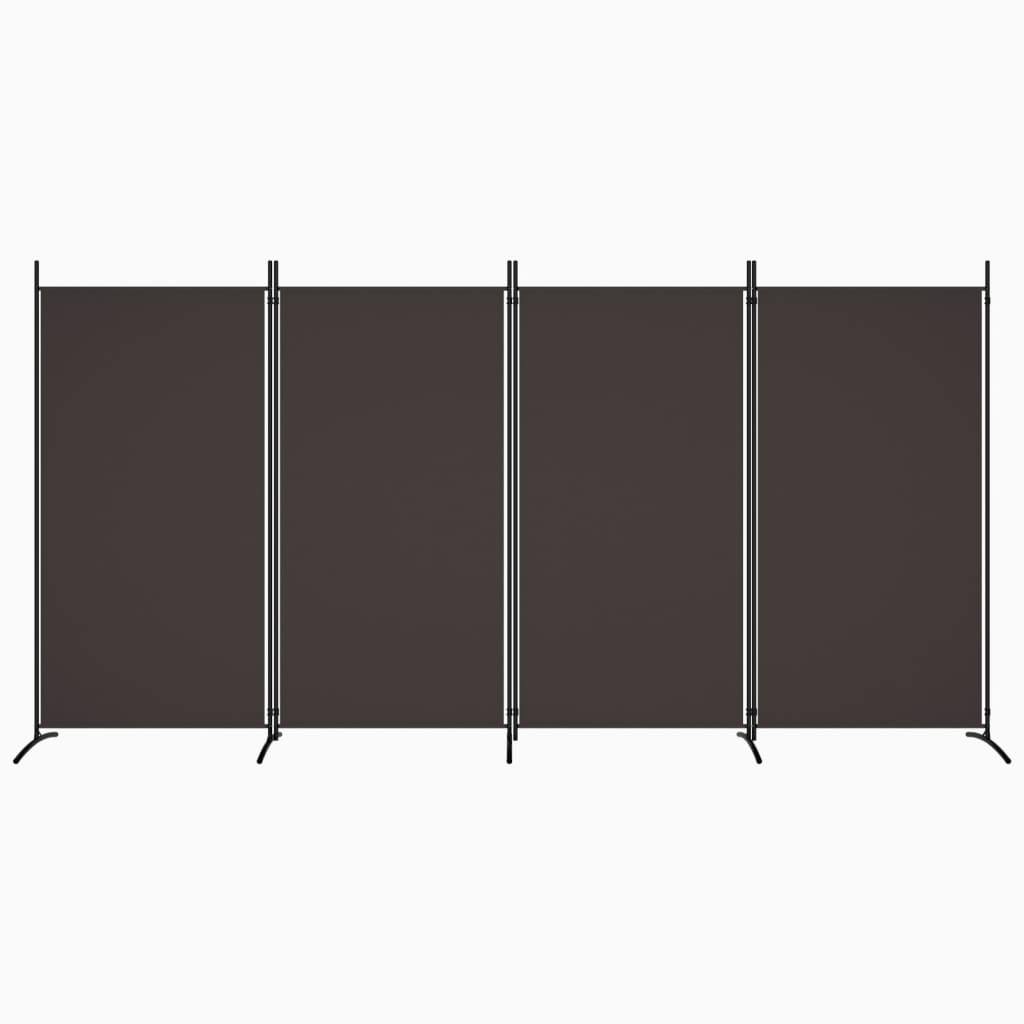 Romdeler 4 Paneler Brun 346X180 Cm Stoff