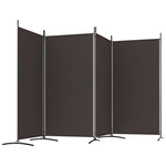 Romdeler 4 Paneler Brun 346X180 Cm Stoff