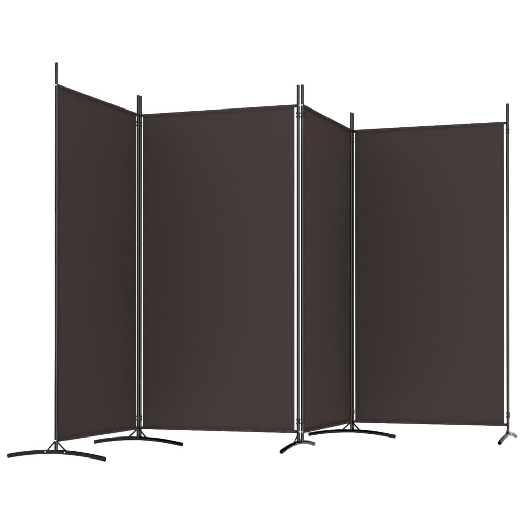 Romdeler 4 Paneler Brun 346X180 Cm Stoff
