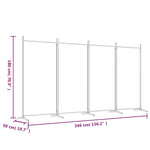 Romdeler 4 Paneler Antrasitt 346X180 Cm Stoff