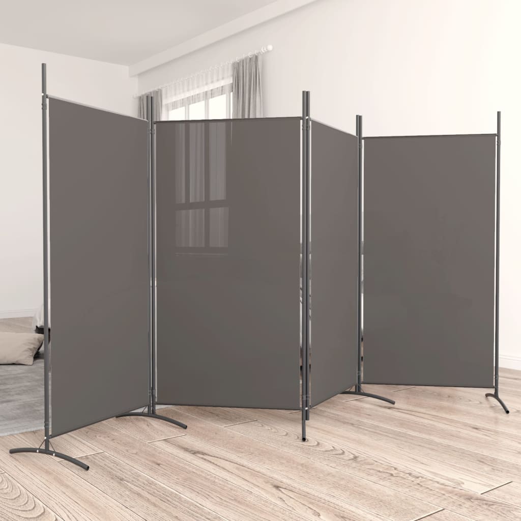 Romdeler 4 Paneler Antrasitt 346X180 Cm Stoff