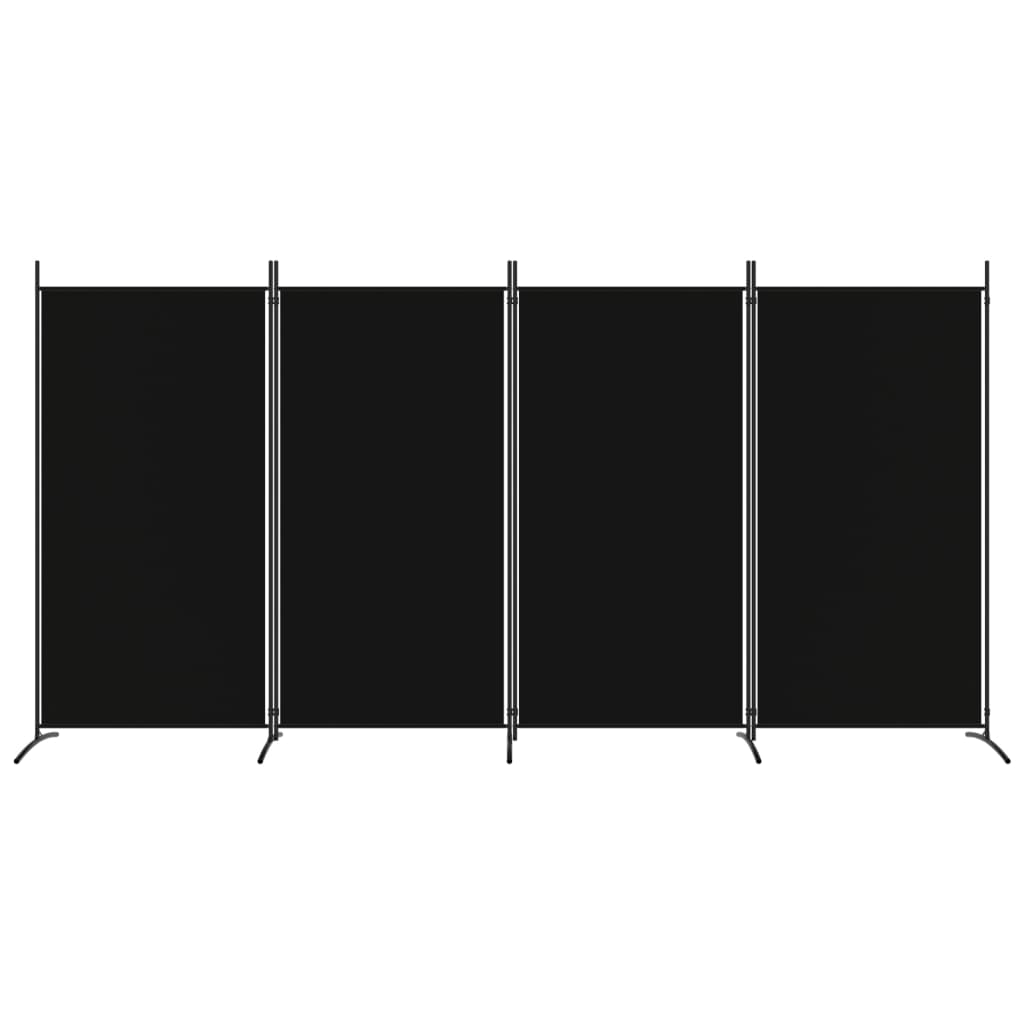 Romdeler 4 Paneler Svart 346X180 Cm Stoff
