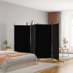 Romdeler 4 Paneler Svart 346X180 Cm Stoff