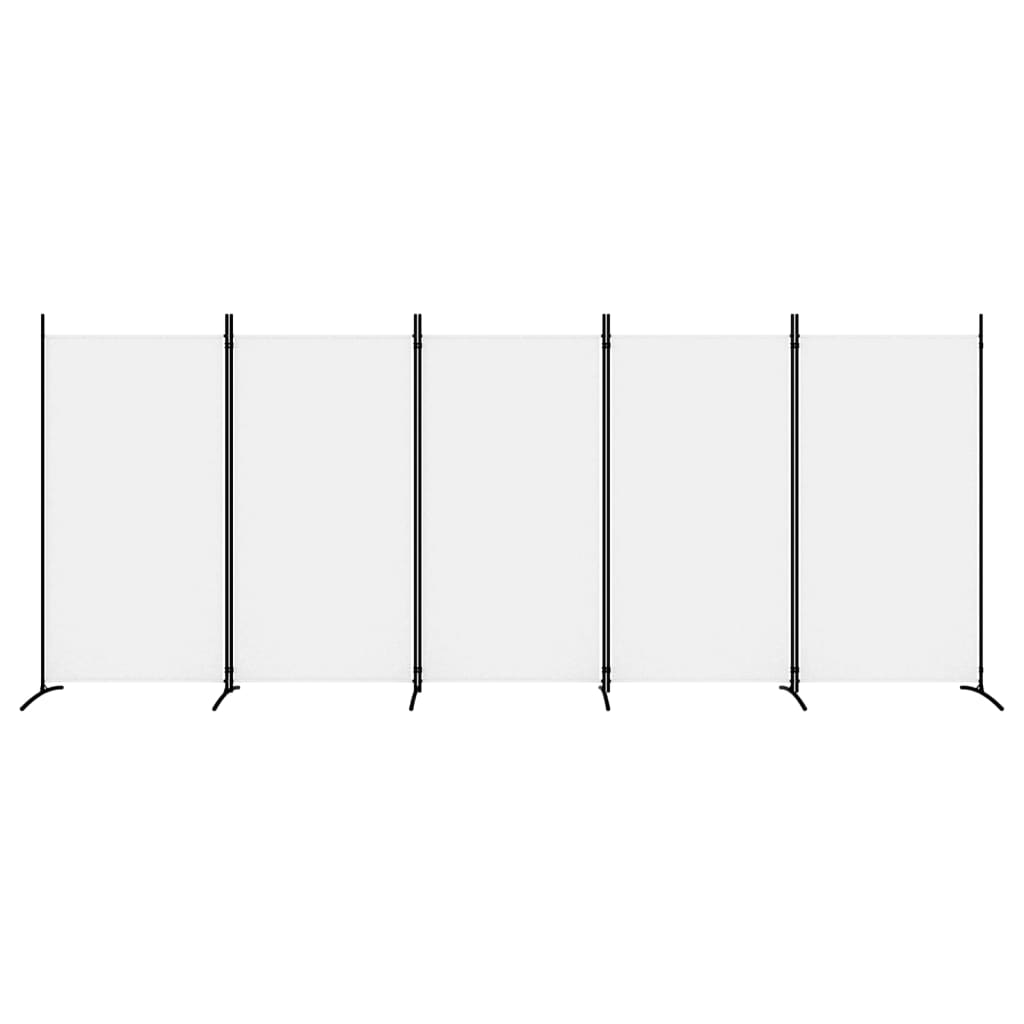 Romdeler Med 5 Paneler Hvit 433X180 Cm Stoff