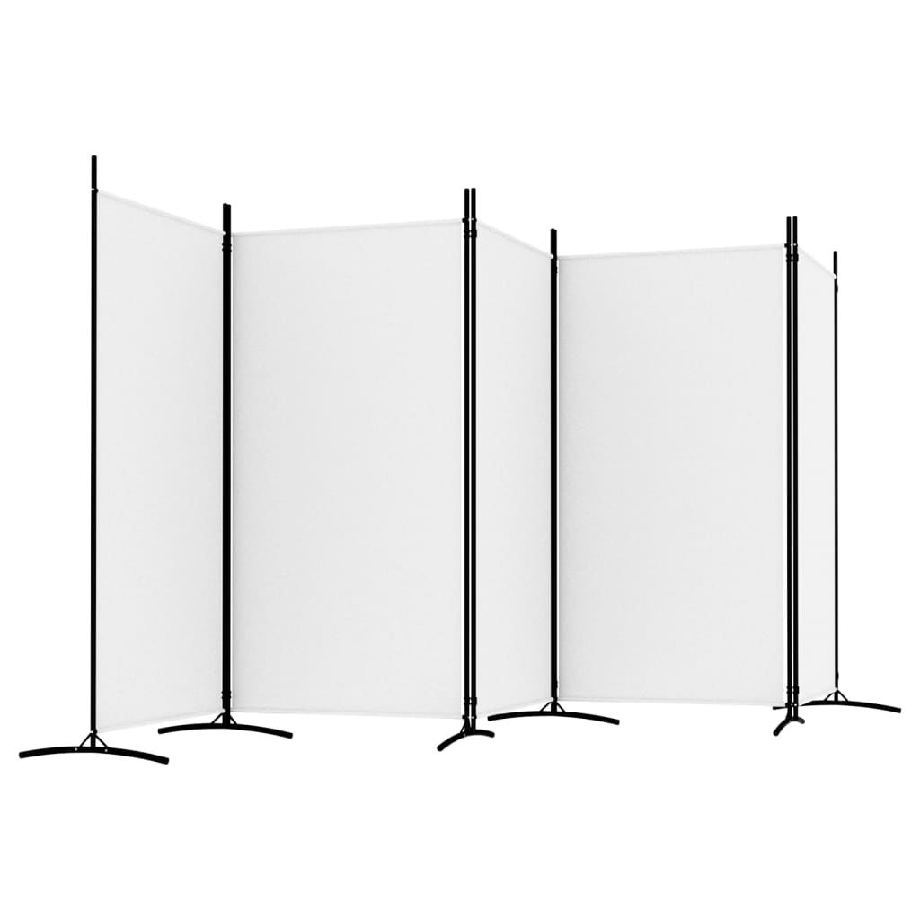 Romdeler Med 5 Paneler Hvit 433X180 Cm Stoff