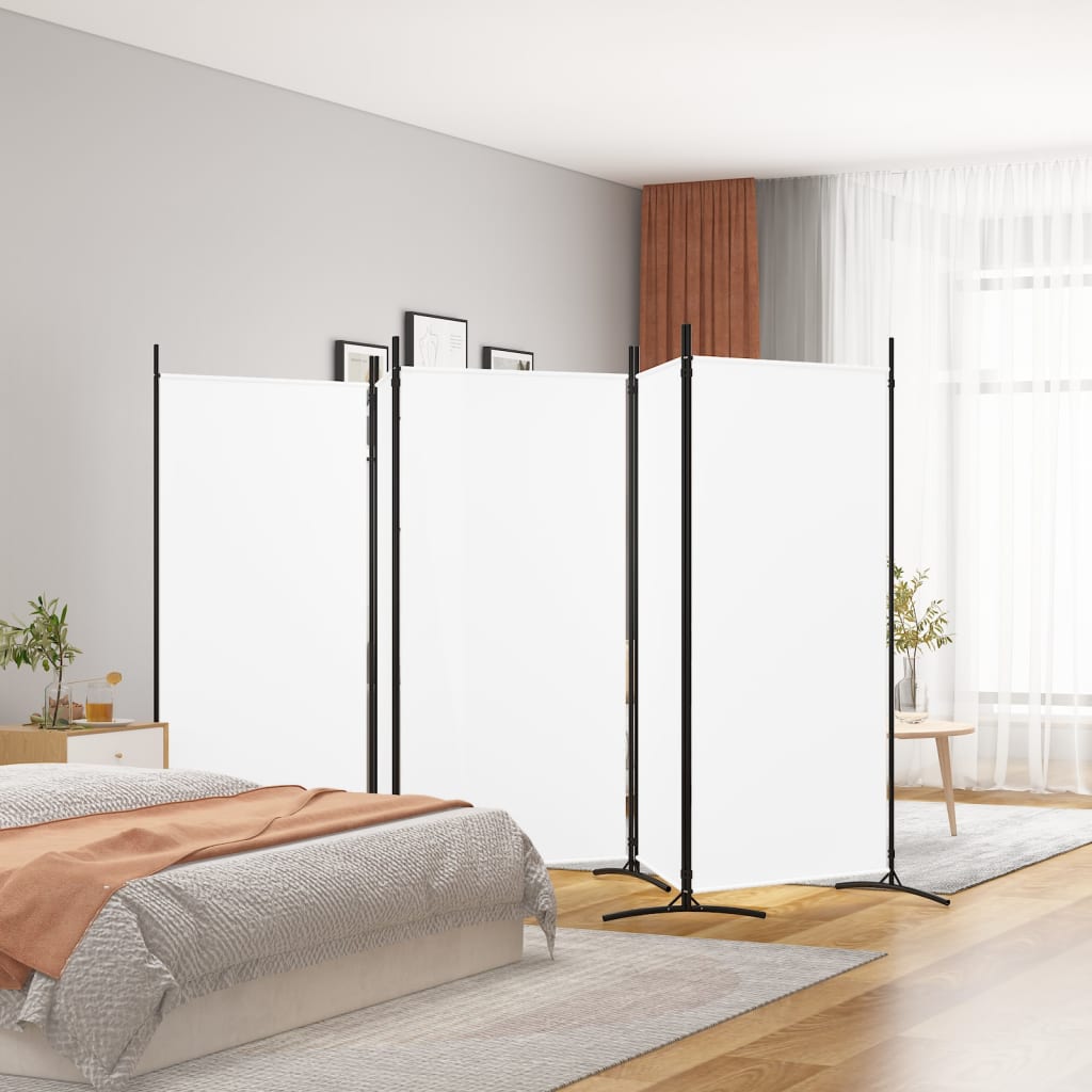 Romdeler Med 5 Paneler Hvit 433X180 Cm Stoff