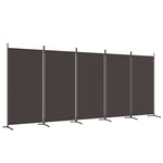 Romdeler Med 5 Paneler Brun 433X180 Cm Stoff